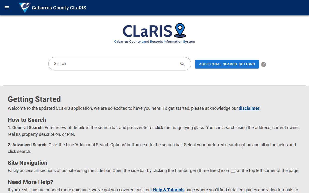 Concord street directory CLaRIS land-record search
