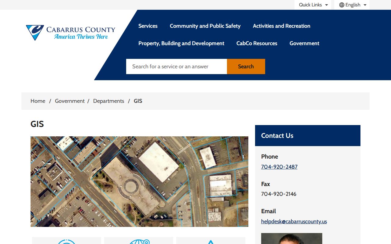 Cabarrus GIS Department resources for Concord street parcel research
