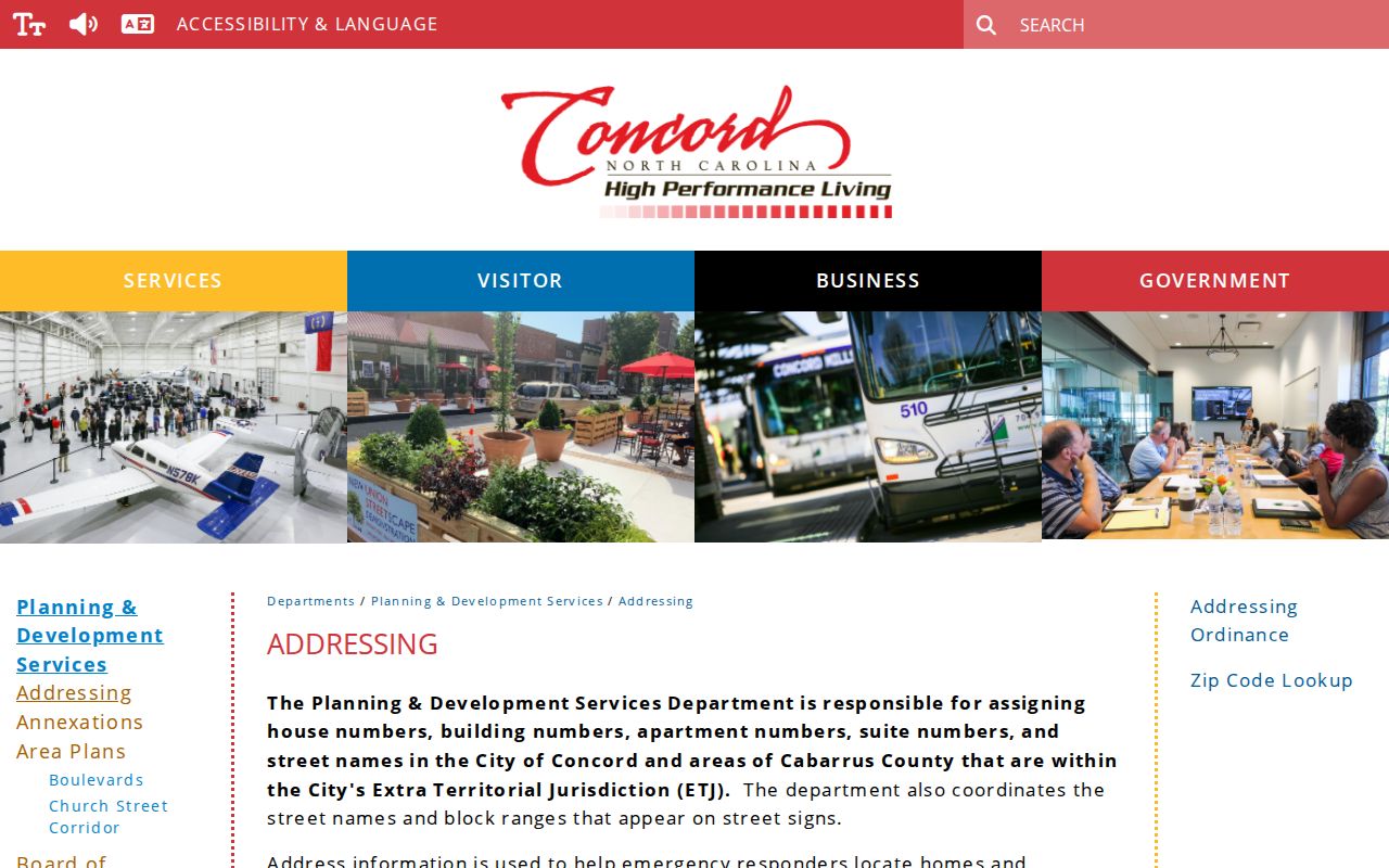 Concord street directory city addressing resources
